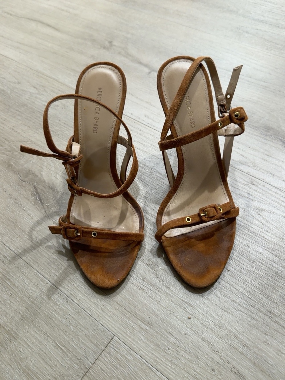 Veronica Beard Brown Suede Strappy Stiletto Heels Size 7